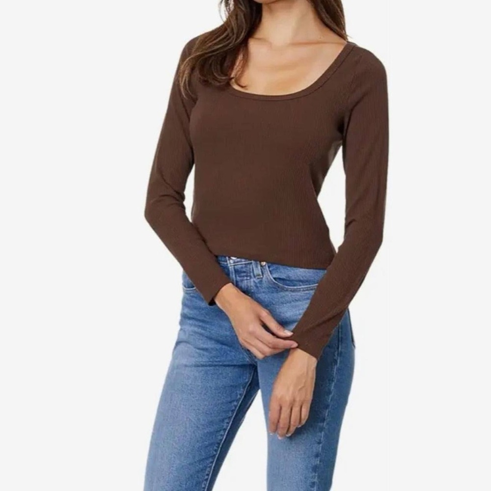 Madewell NWT Square Neck Long Sleeve Crop Tee